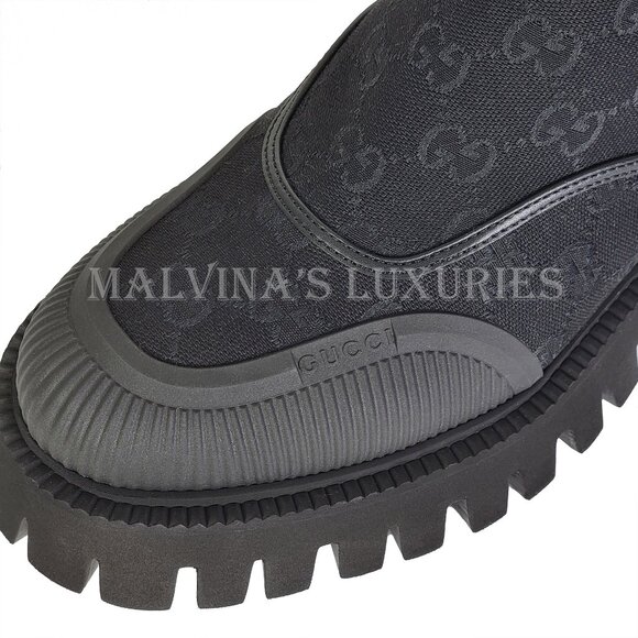 GUCCI BOOTS MENS GG CANVAS CHUNKY LUG SOLE ANKLE  sz 9 / 9.5 US - Picture 12 of 15